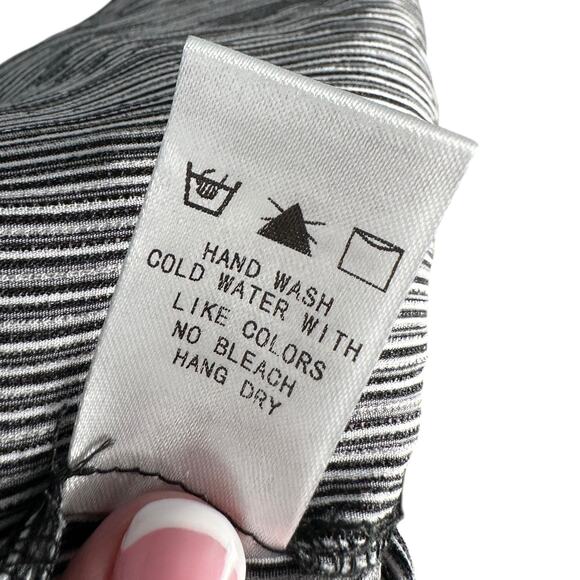 DRESS FORUM Blue White Pinstripe Elastic Waist & Cuffs Casual Womens Pants Small - Picture 6 of 9